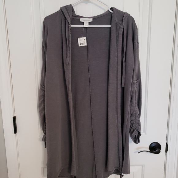 Motherhood Maternity Sweaters - Motherhood Maternity Gray Hooded Cardigan